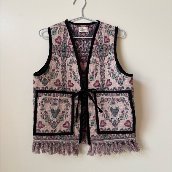 Handmade Jackets & Blazers - ⭐️ Handmade Upcycled TAPESTRY Heart Vest Vintage Cotton Blanket 100% cotton